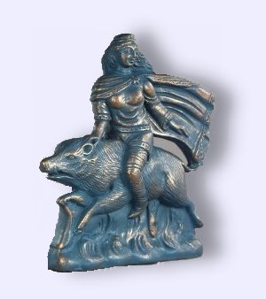 Freya on Boar Norse Goddess